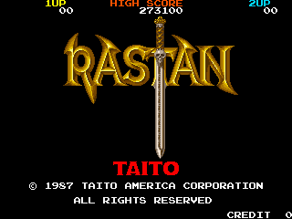 Rastan (US, Earlier code base) Title Screen